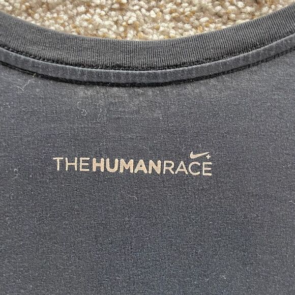 Nike Shirt Adult 2XL XXL Black The Human Race Running Short Sleeve Athletic Mens - Picture 7 of 8